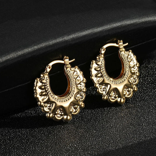 25mm Gold Round Gypsy Creole Earrings