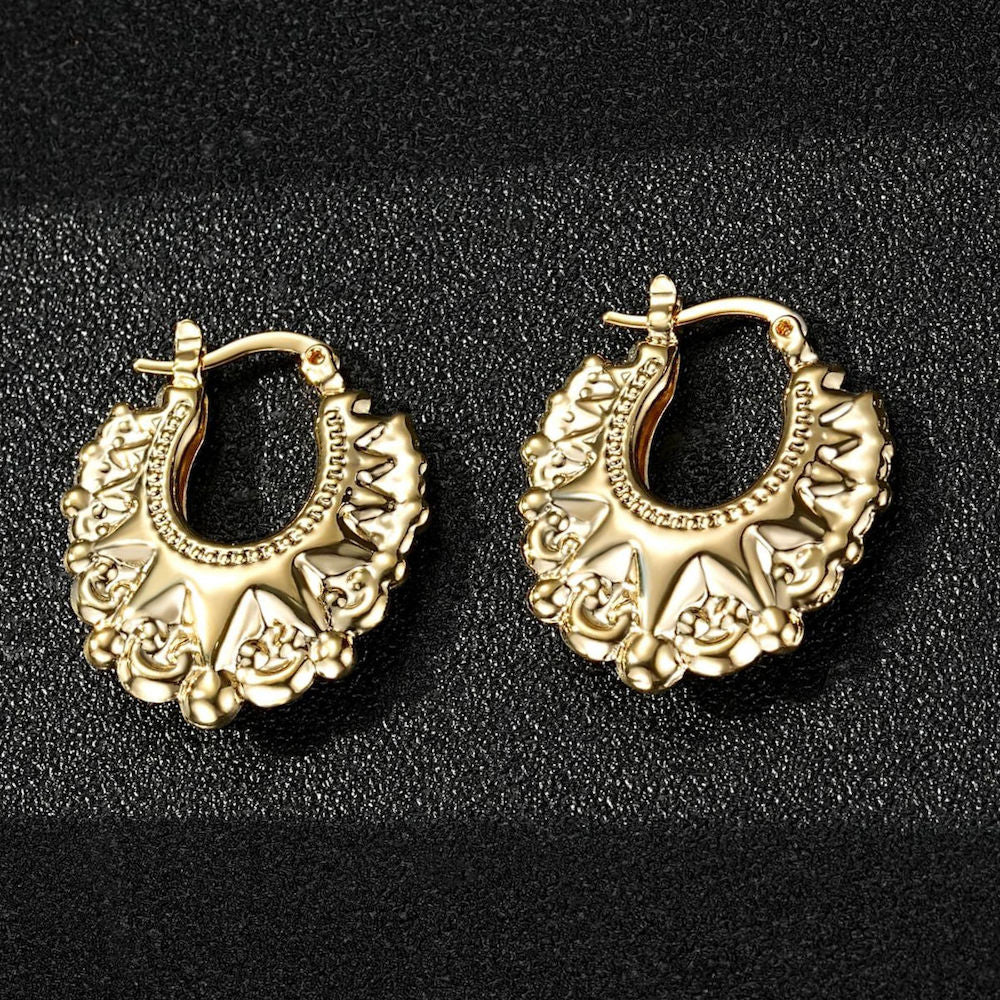 25mm Gold Round Gypsy Creole Earrings